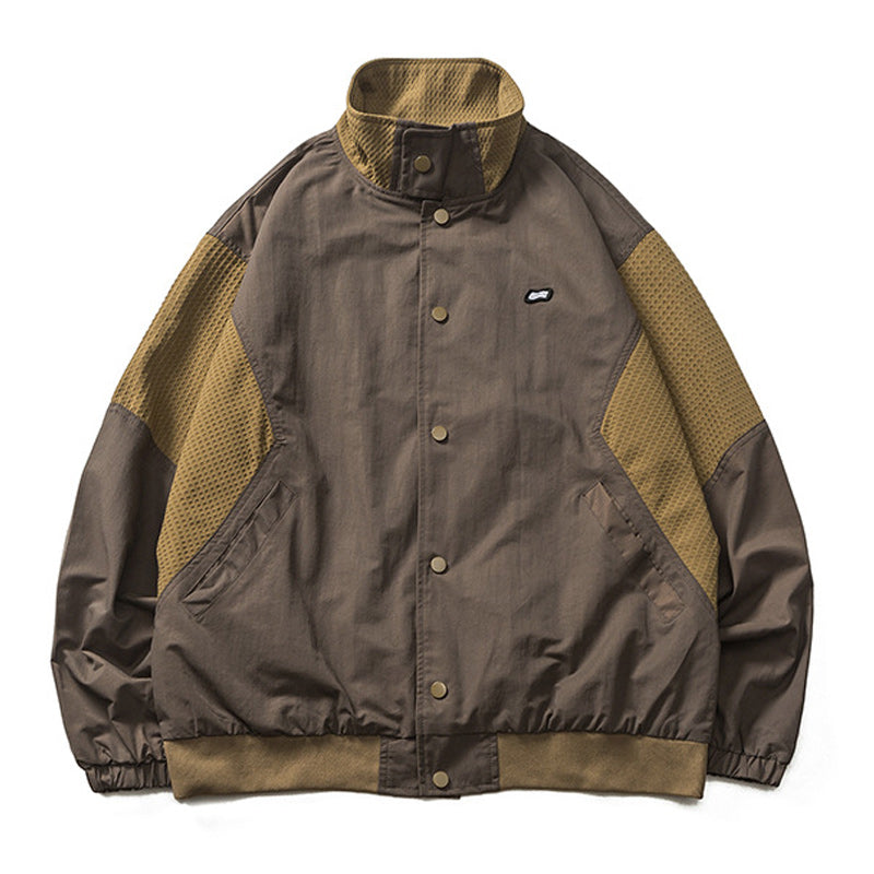 Switch high neck color combination jacket