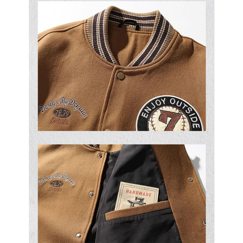 720g Baseball Clothing, Loose Fit, American Casual, Retro Cargo Jacket