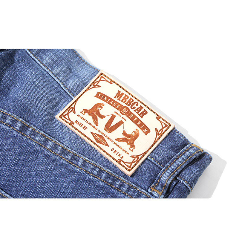 Distressed Stretch Wash Vintage Denim Pants