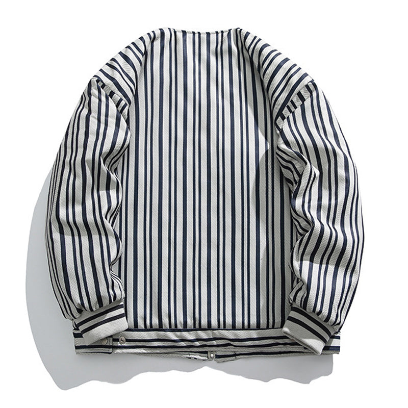Loose-fitting padded jacket with contrasting borders and stripes