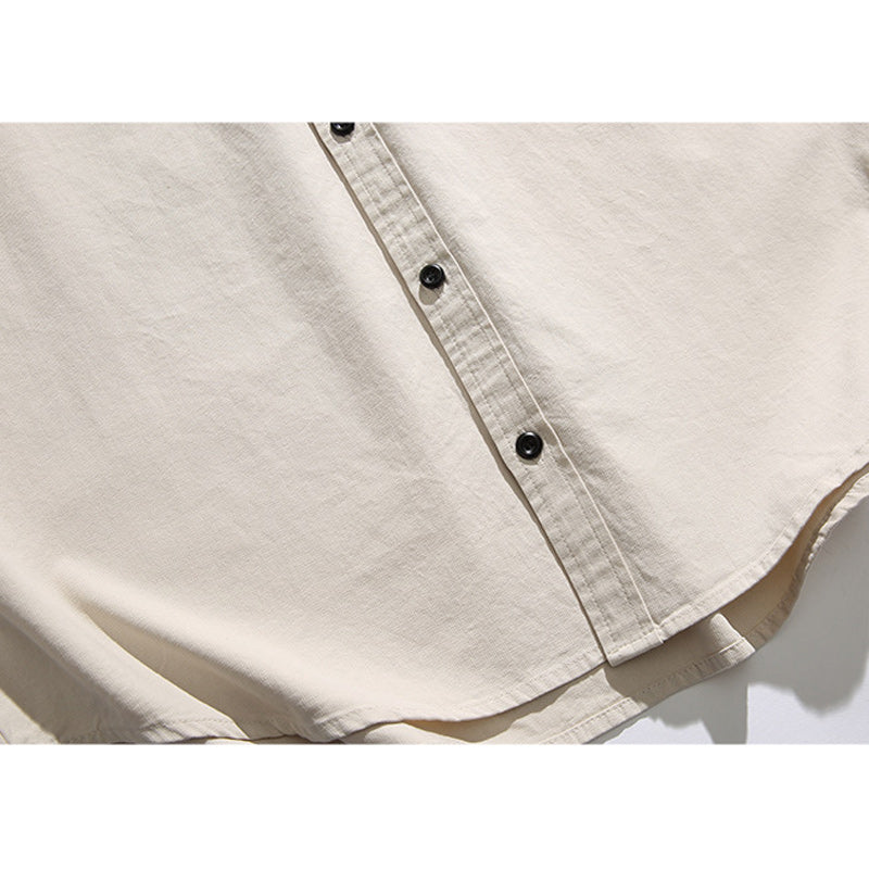 Solid color short-sleeved work shirt in four colors