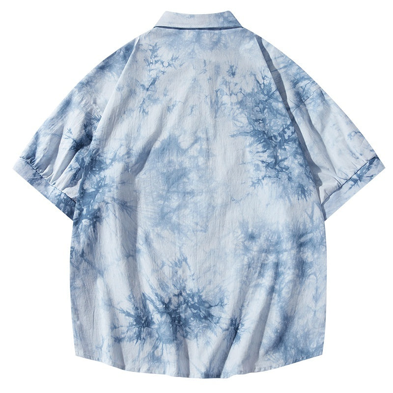 Fashion tie-dye short sleeve shirt
