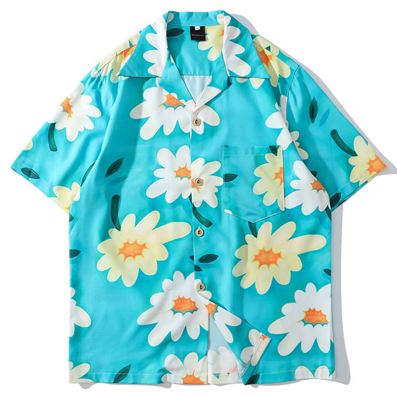 Aloha style floral print shirt in two colors