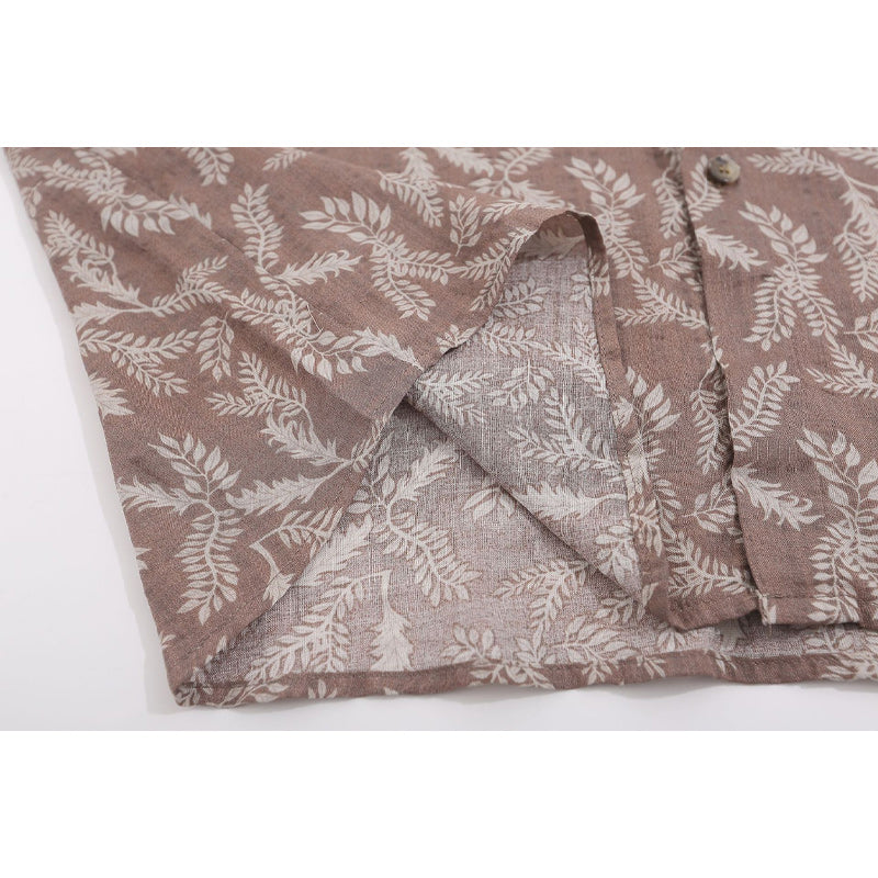 Retro floral print aloha short sleeve shirt