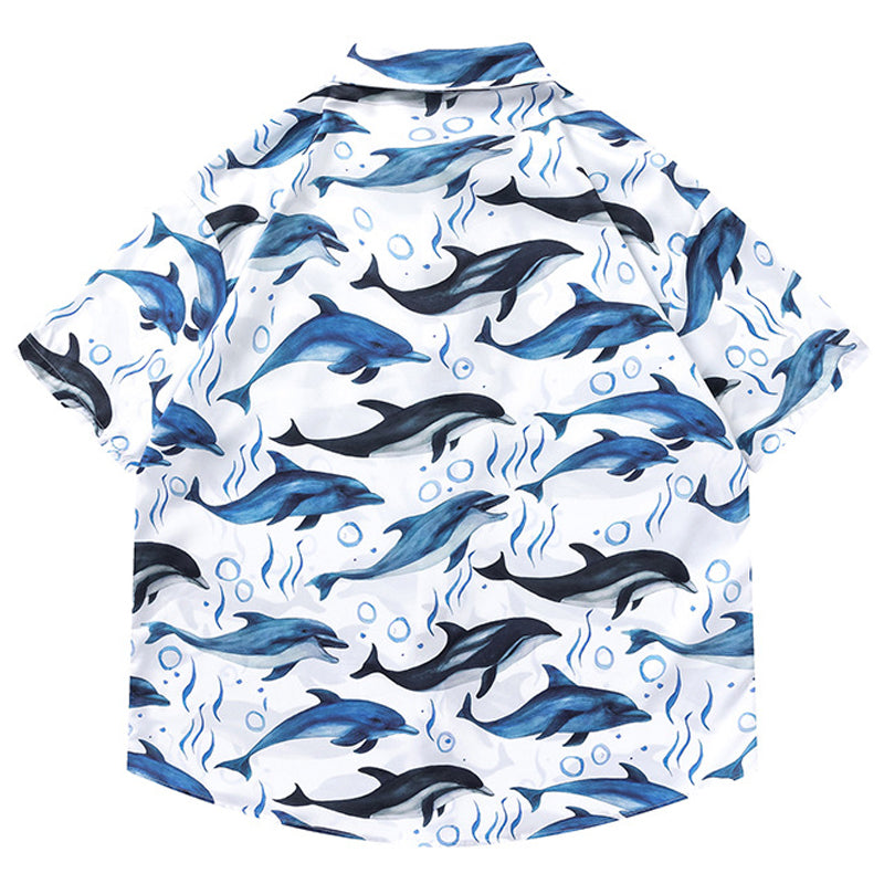 New for summer: Fish print short-sleeved shirt
