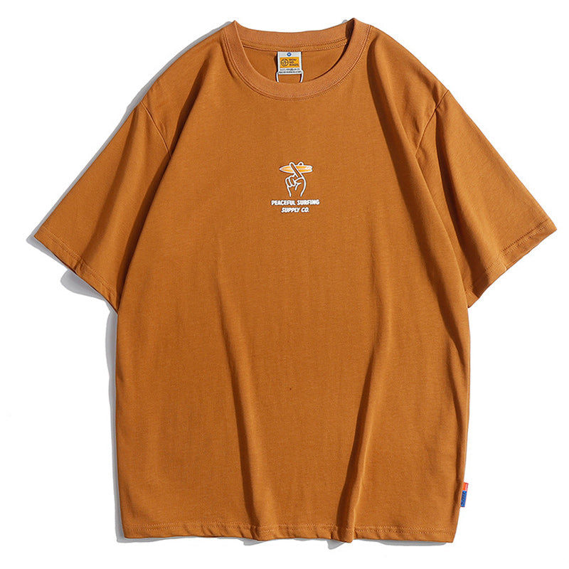 Five-color casual alphabet plain short-sleeved T-shirt