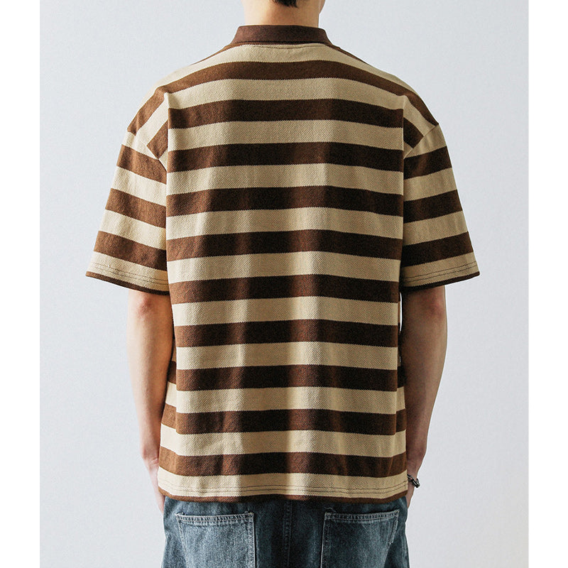 Classic horizontal striped polo shirt
