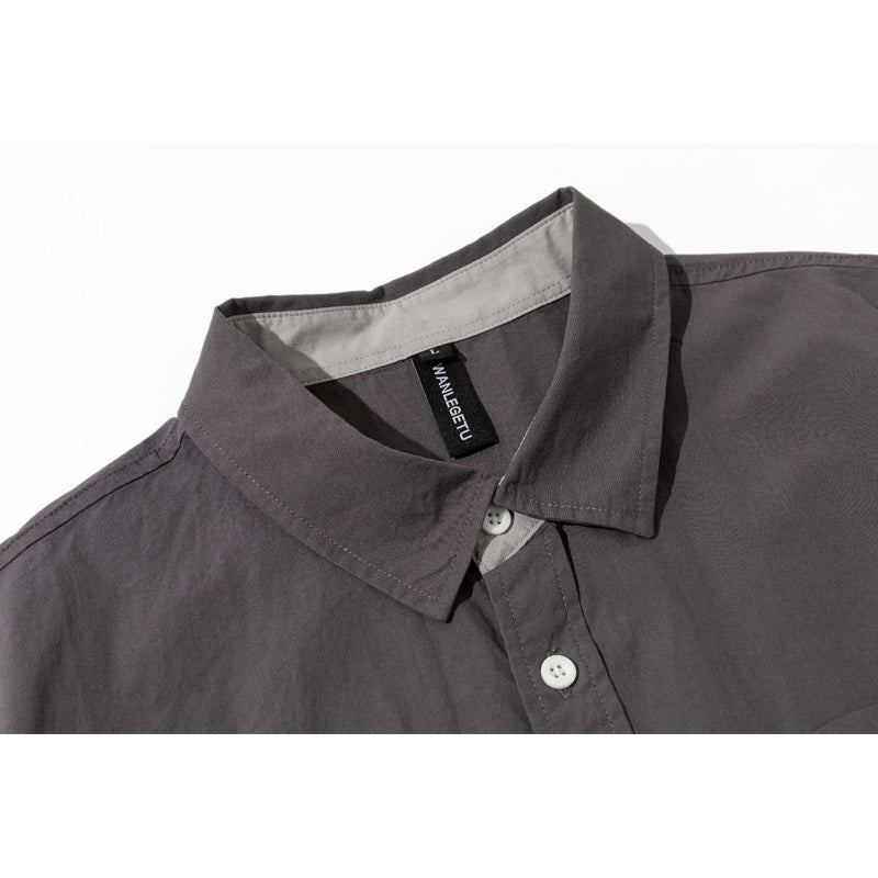 Classic short-sleeved work shirt with contrasting sleeves