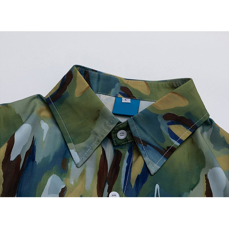 Hawaiian print short sleeve shirt