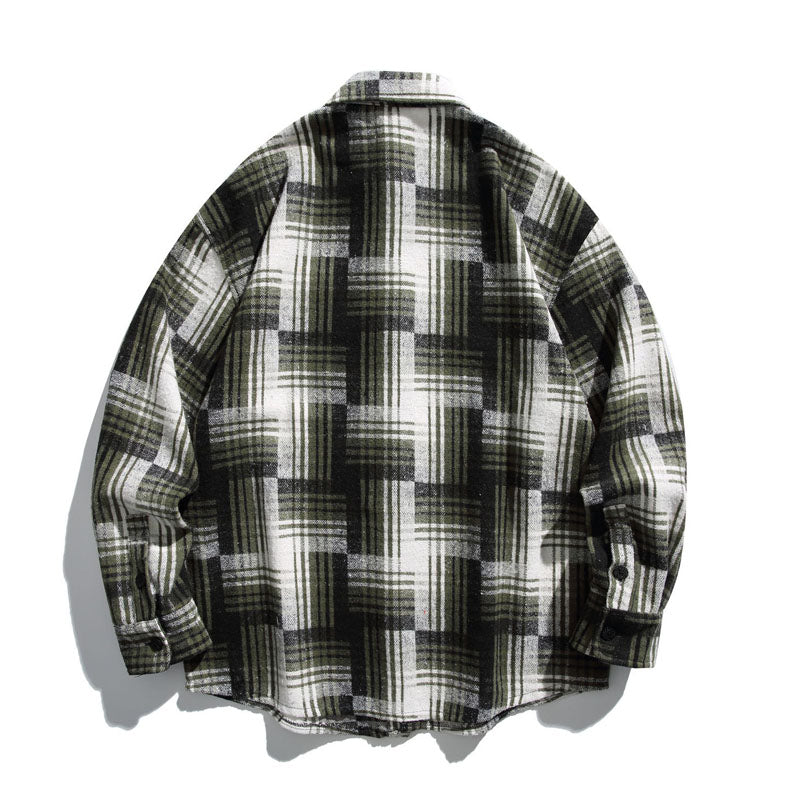 Color-coordinated checkered striped shirt
