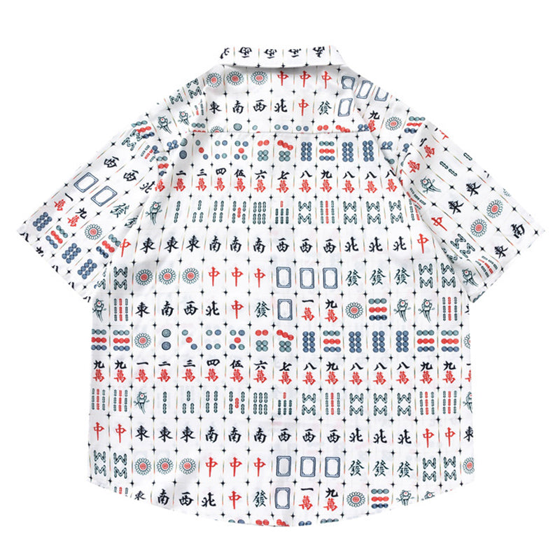 New for summer: Mahjong print short-sleeved shirt