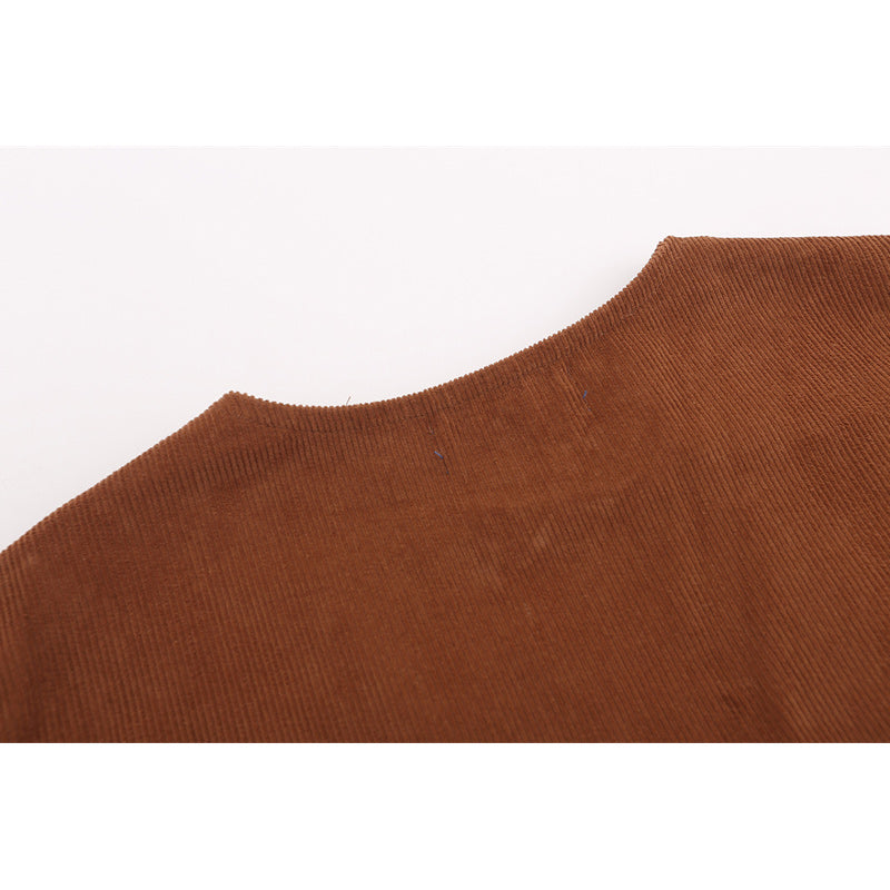 Corduroy print V-neck vest