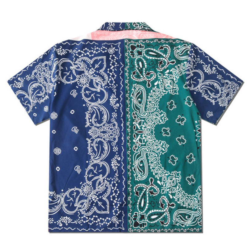 New for summer: ethnic print short-sleeved shirt