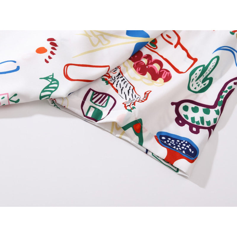 New for summer: Graffiti print short-sleeved shirt