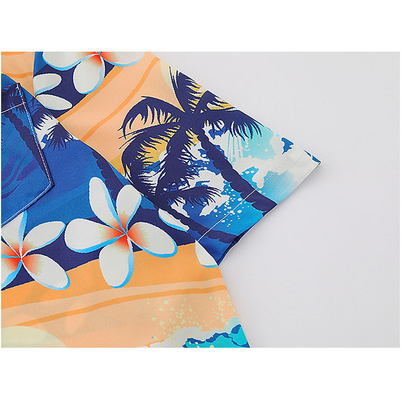 Sand Scenery Print Aloha Shirt, Short Sleeve