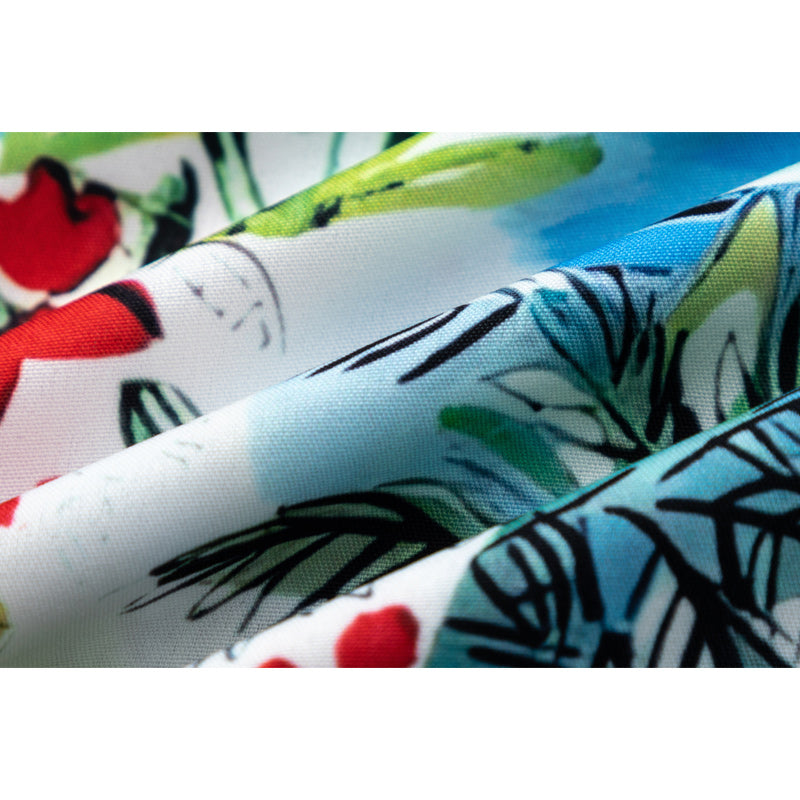 Summery Hawaiian floral short-sleeved shirt