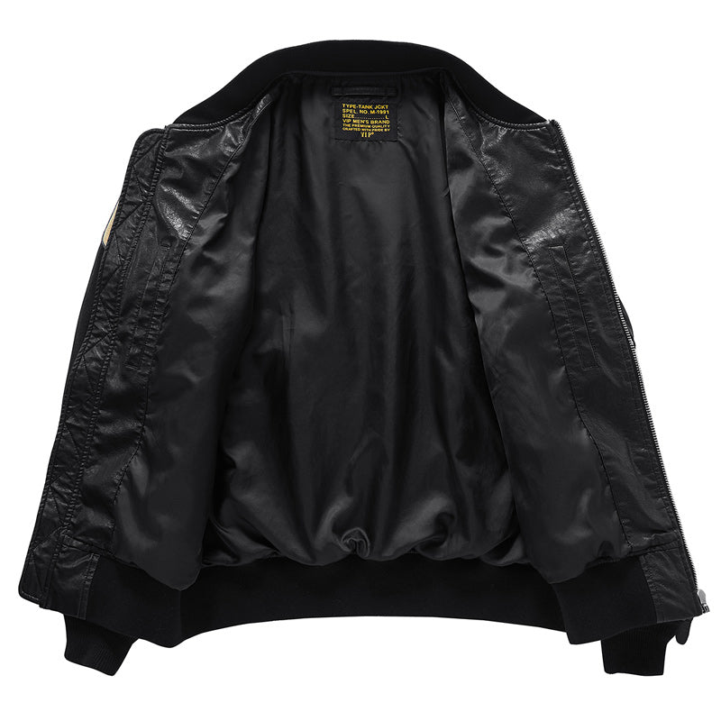 (Biker) Leather MA-1 Flight Jacket