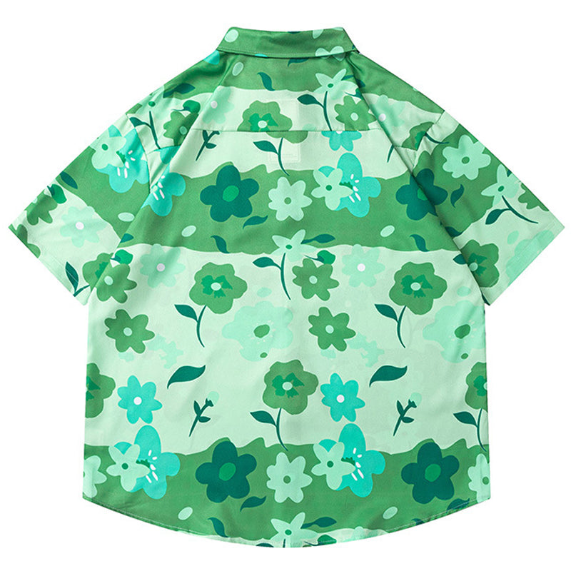 New for summer: Hawaiian floral print short-sleeved shirt
