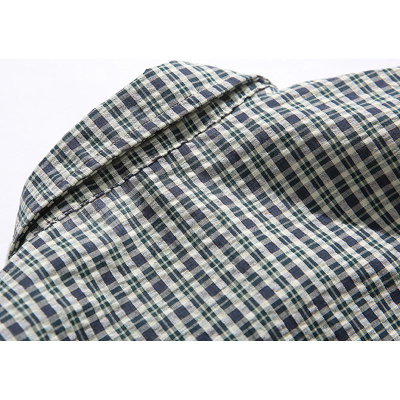 Easy-to-match checkered short-sleeved shirt