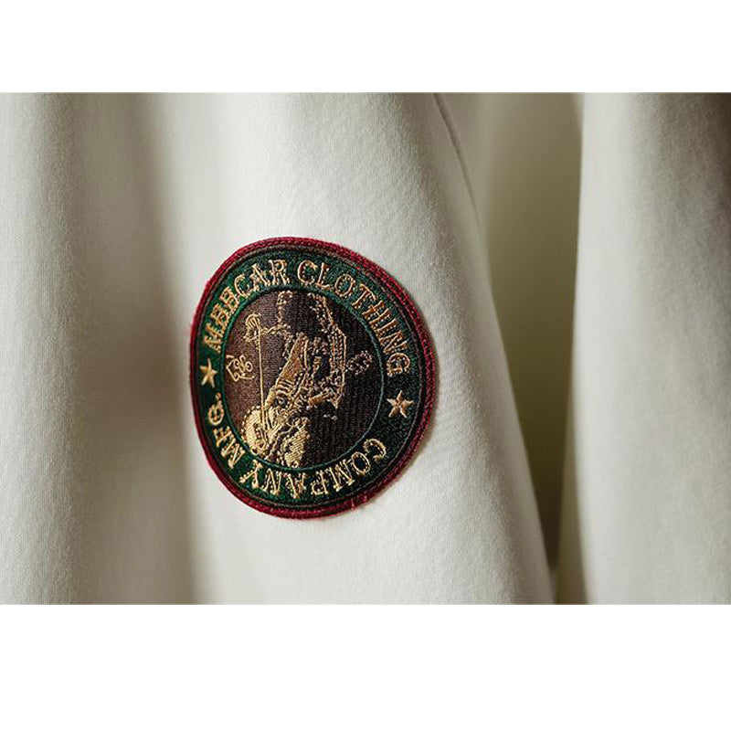 290g Raglan Tee with Embroidered Badge and Retro Print