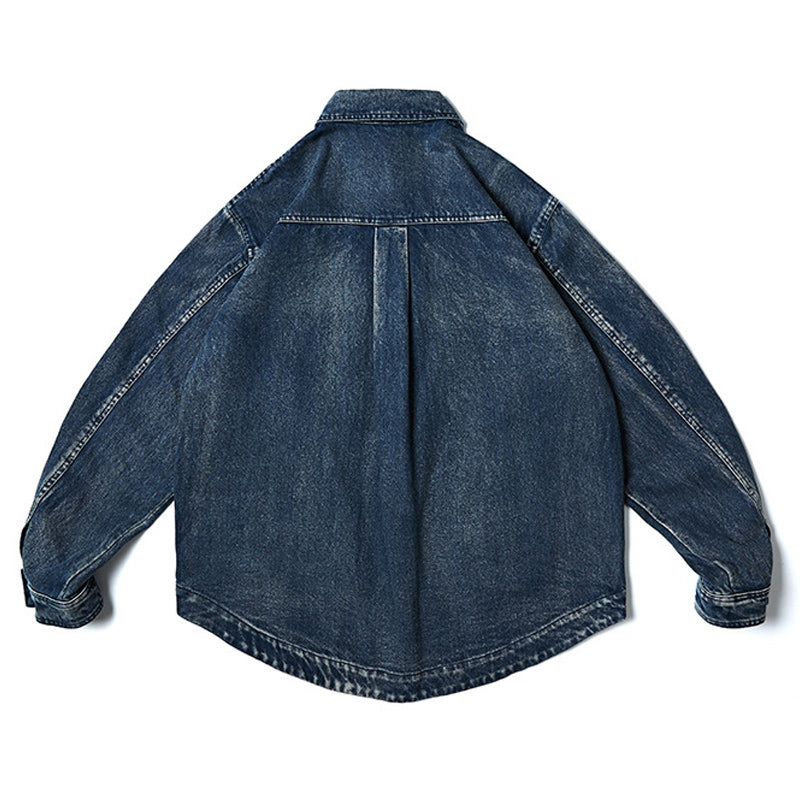 Classic American casual denim pocket jacket