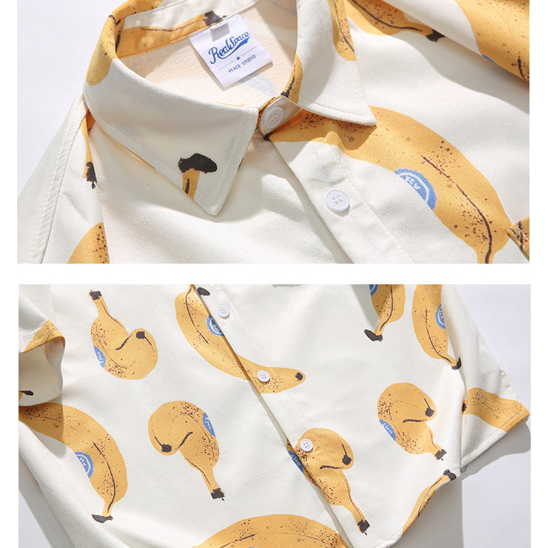 New for summer: banana print short-sleeved shirt