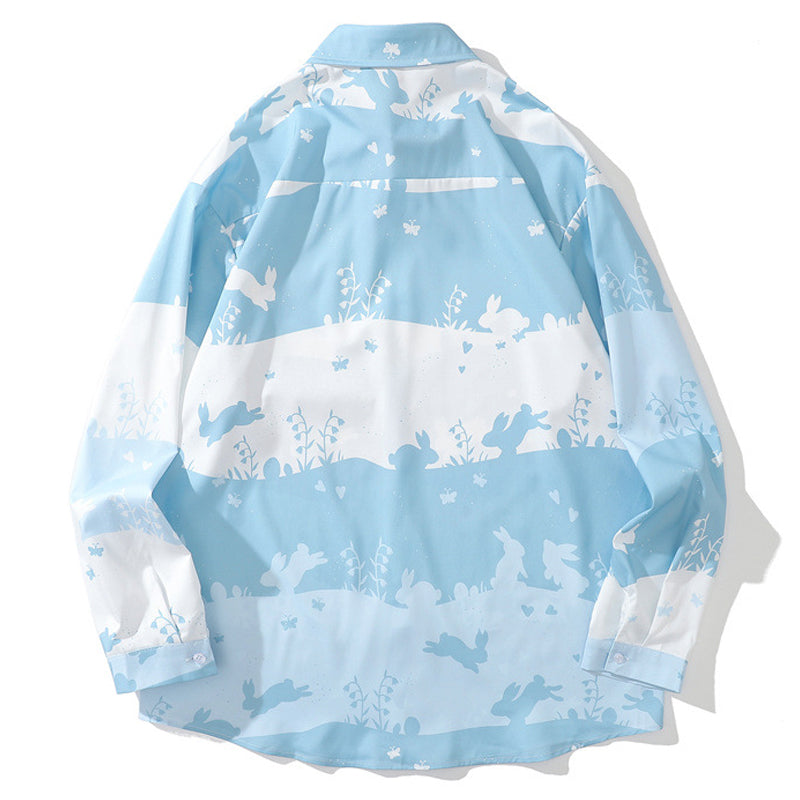 New for Spring: Cute rabbit print long sleeve shirt