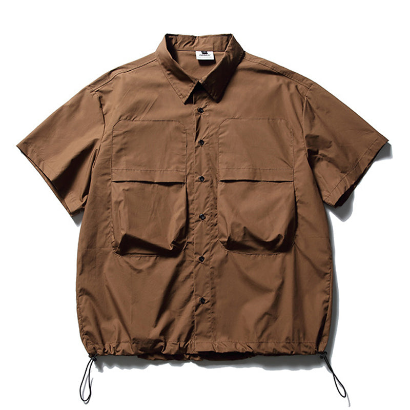 New for summer: Solid color 3D pocket short sleeve shirt