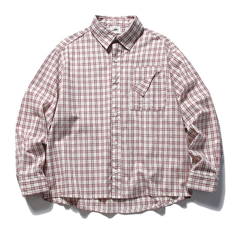 Spring New Arrivals 100% Cotton Check Long Sleeve Shirt