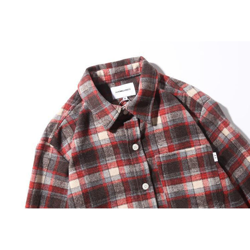 Classic check pattern long sleeve shirt