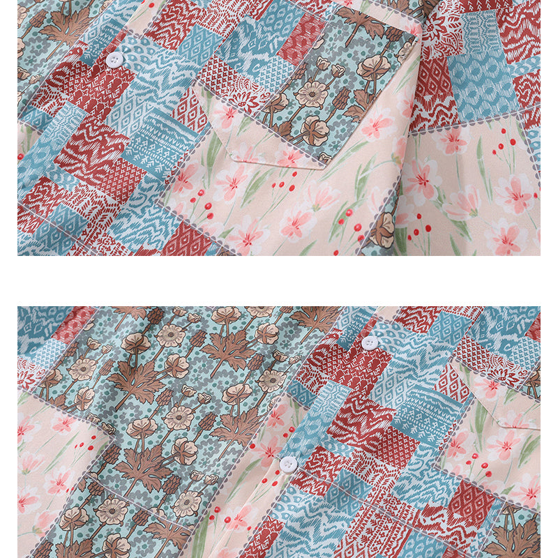 New for summer: ethnic print short-sleeved shirt