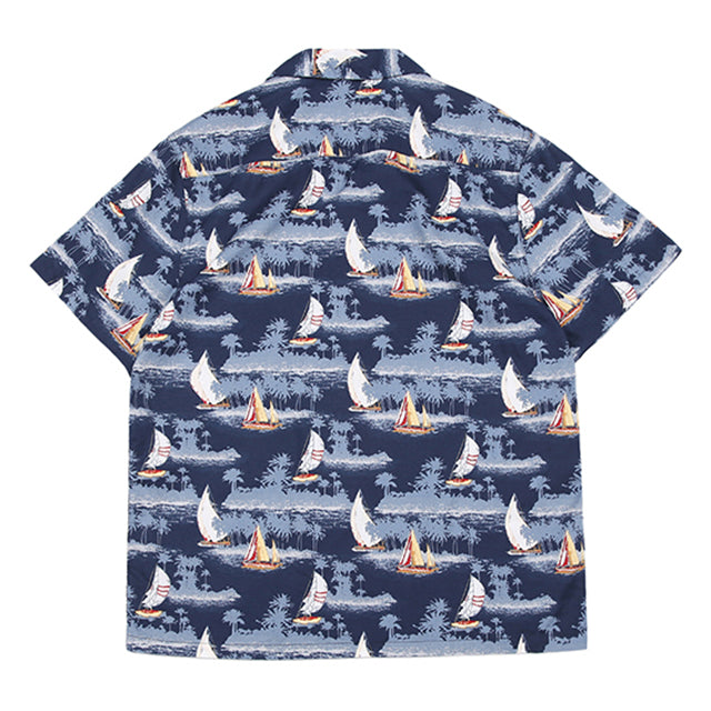 Cuban Color Island Trip Yacht Pattern Aloha Shirt