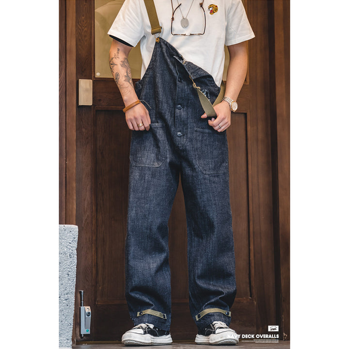 American Retro Navy Deck Overalls Denim