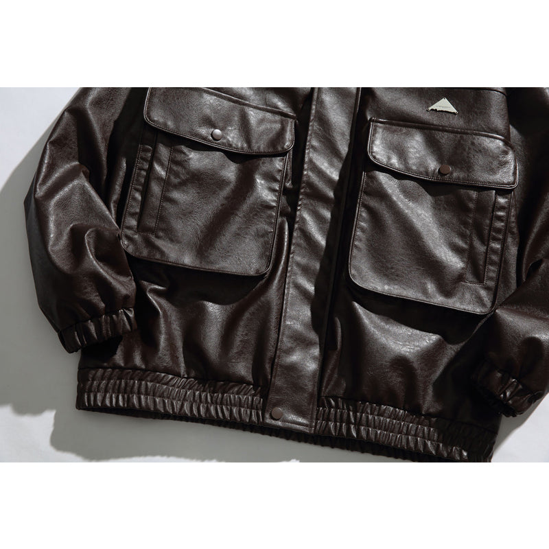 cityboy Cargo Men's Autumn Outdoor Leather Jacket, Waterproof and Windproof, for Commuting