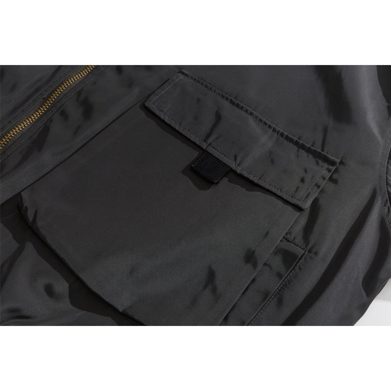Corduroy neck large pocket jacket