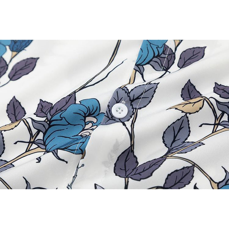 Hawaiian print floral all-over short-sleeved shirt