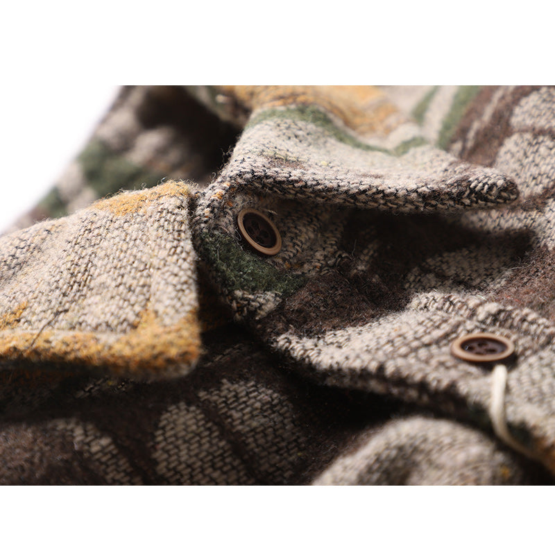 Navajo jacquard tweed long-sleeved shirt