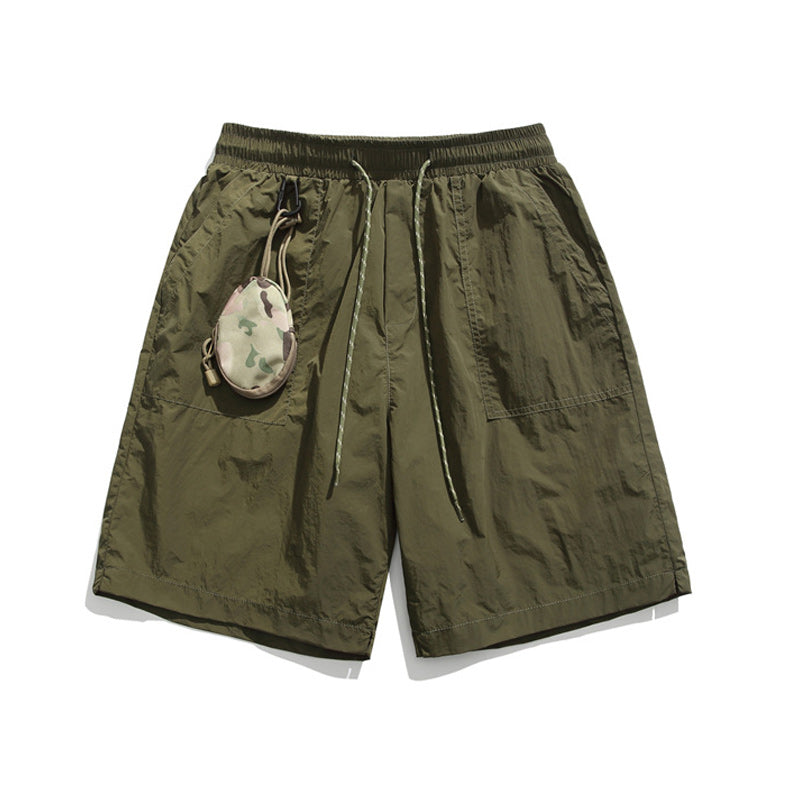 Loose casual army green shorts