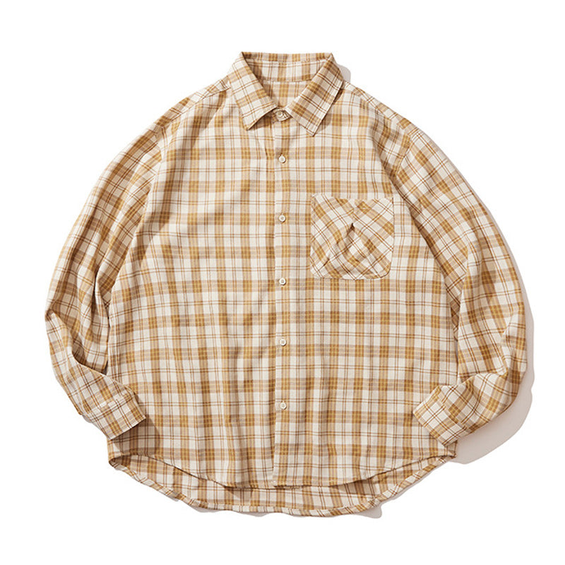 New Autumn Cityboy Check Pattern Long Sleeve Shirt