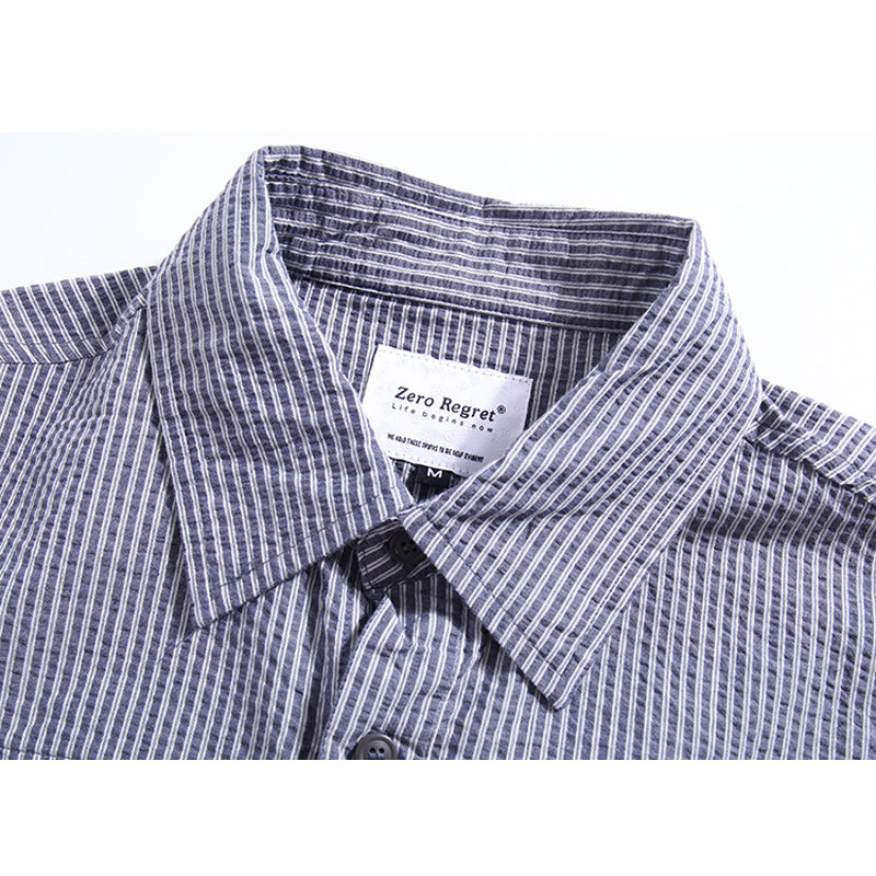 Retro Striped Elbow Patchwork Long Sleeve Shirt