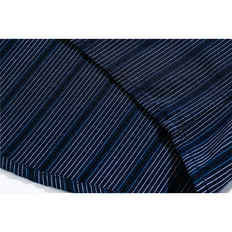 Classic Cuban striped short-sleeved shirt