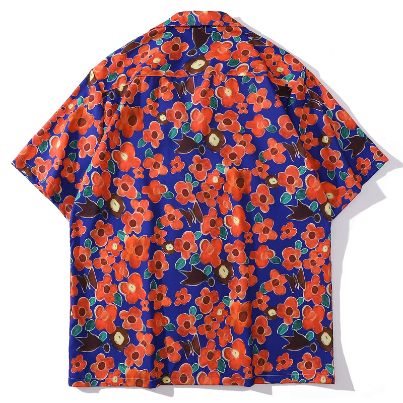 New for summer: floral print short-sleeved shirt