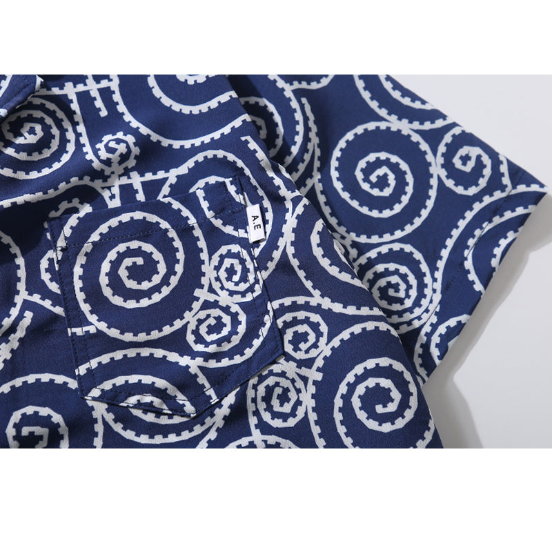 New summer line dot print short sleeve shirt