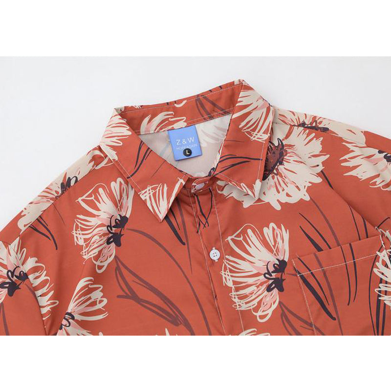 New for summer: floral print short-sleeved shirt