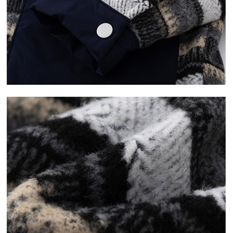 Switched blouse collar ethnic style jacket