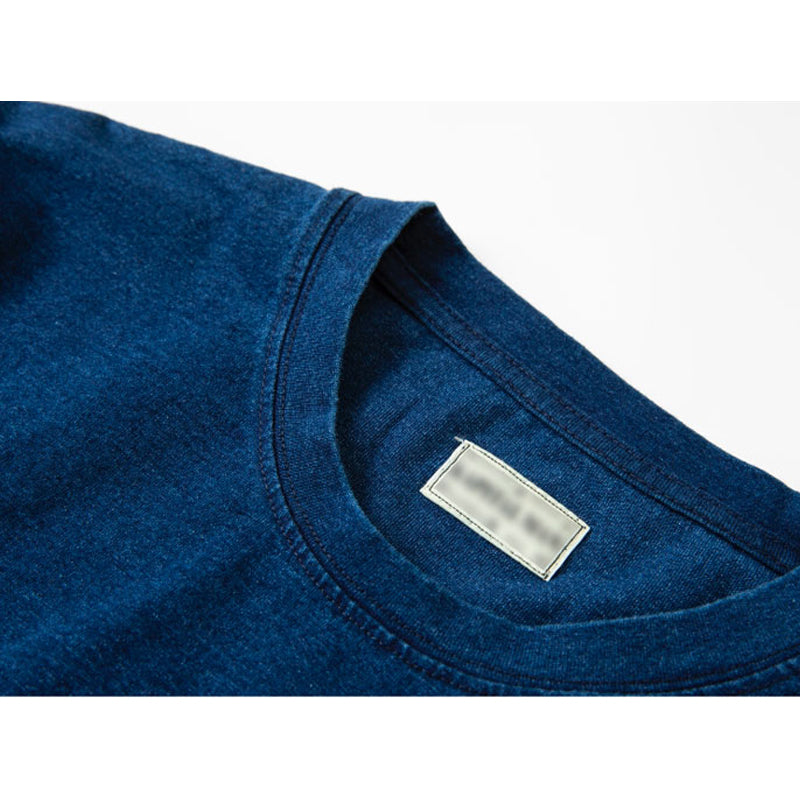 "Lightning" Indigo-dyed Navy Long-sleeved T-shirt