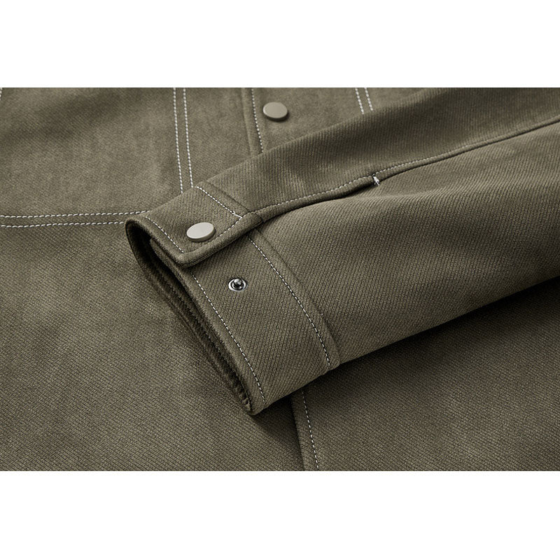 Suede PU switching skipper jacket