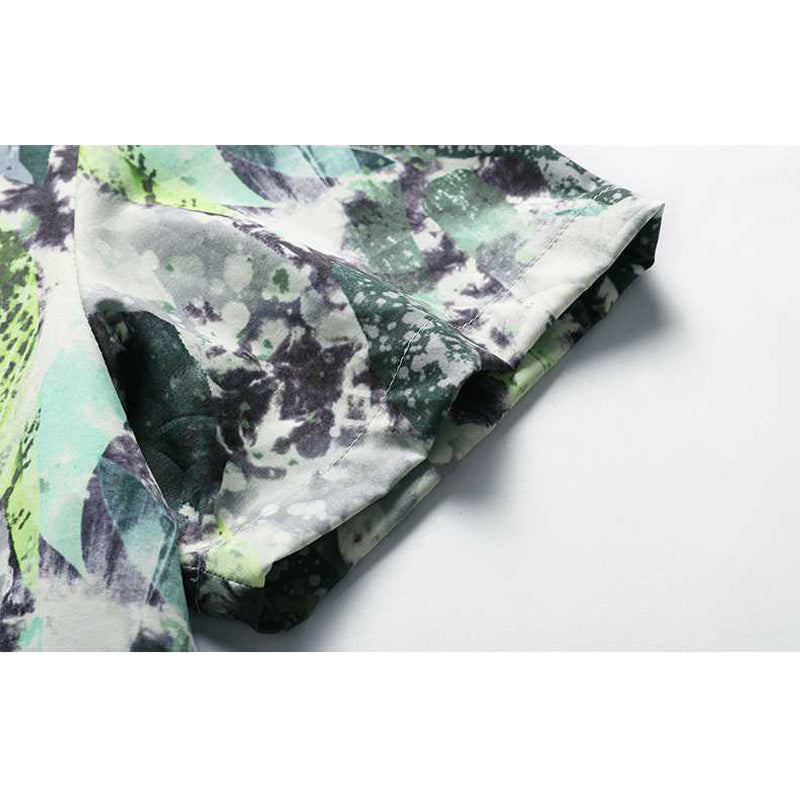 Cuban color all-over print aloha shirt, short sleeves
