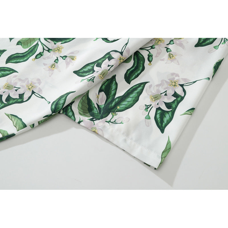 Fresh Hawaiian floral short-sleeved shirt