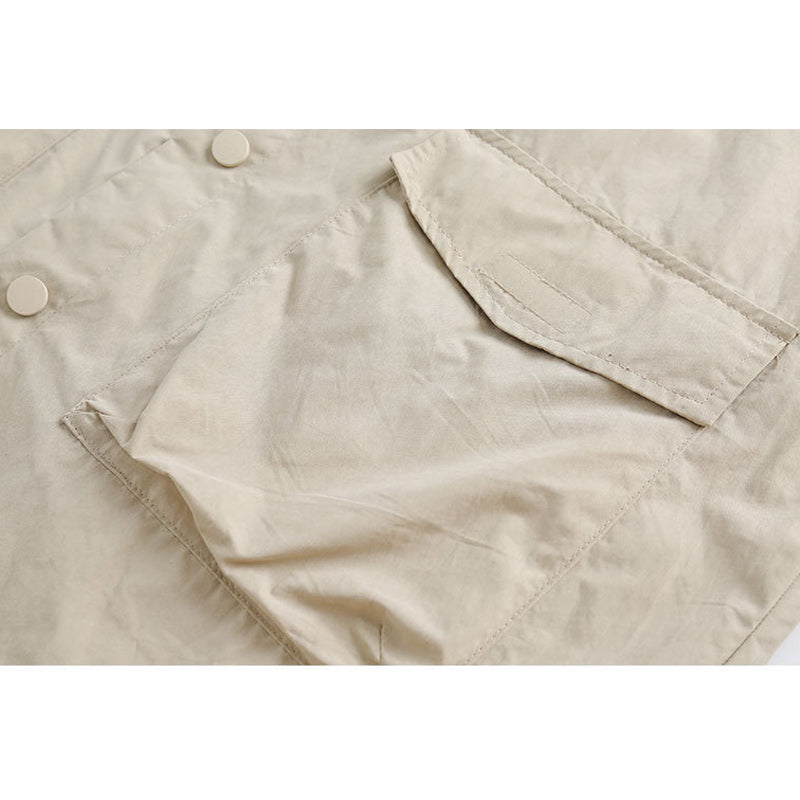 Functional pocket plain casual short sleeve shirt
